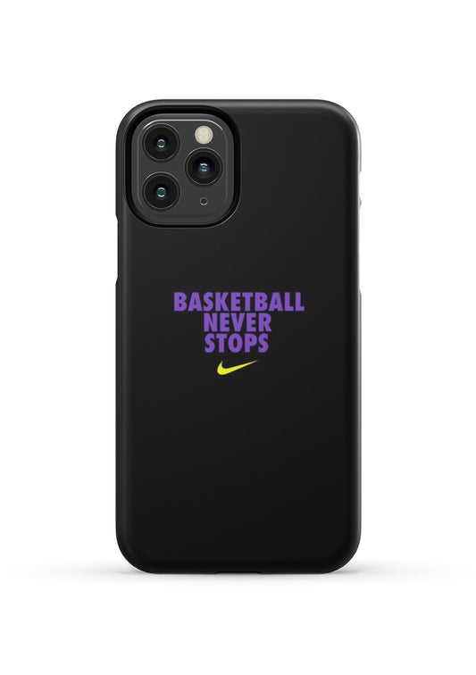 BASKETBALL NEVER STOPS HARD CASE