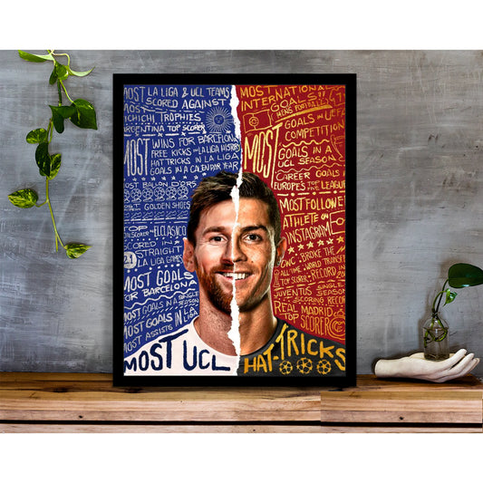 MESSI RONALDO FACE - WALL ART